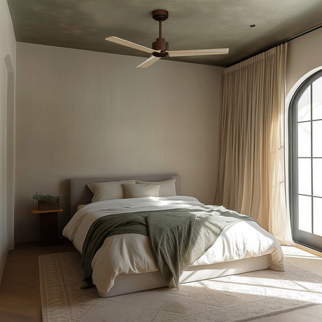 Ventilador de techo Sulion Anne 127cm marrón óxido y madera clara motor DC — vista 2