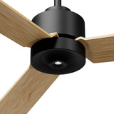 Ventilador de techo con luz Sulion Anne 127cm LED negro y madera clara motor DC CCT — vista 3