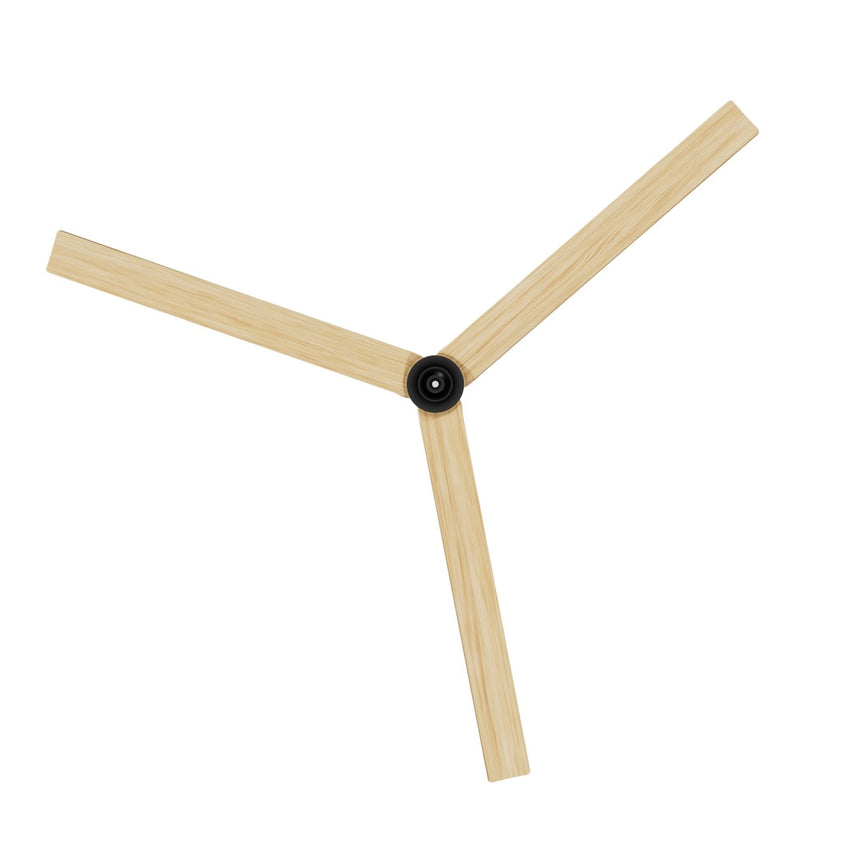 Ventilador de techo con luz Sulion Anne 220cm LED negro y madera clara motor DC CCT — vista 3