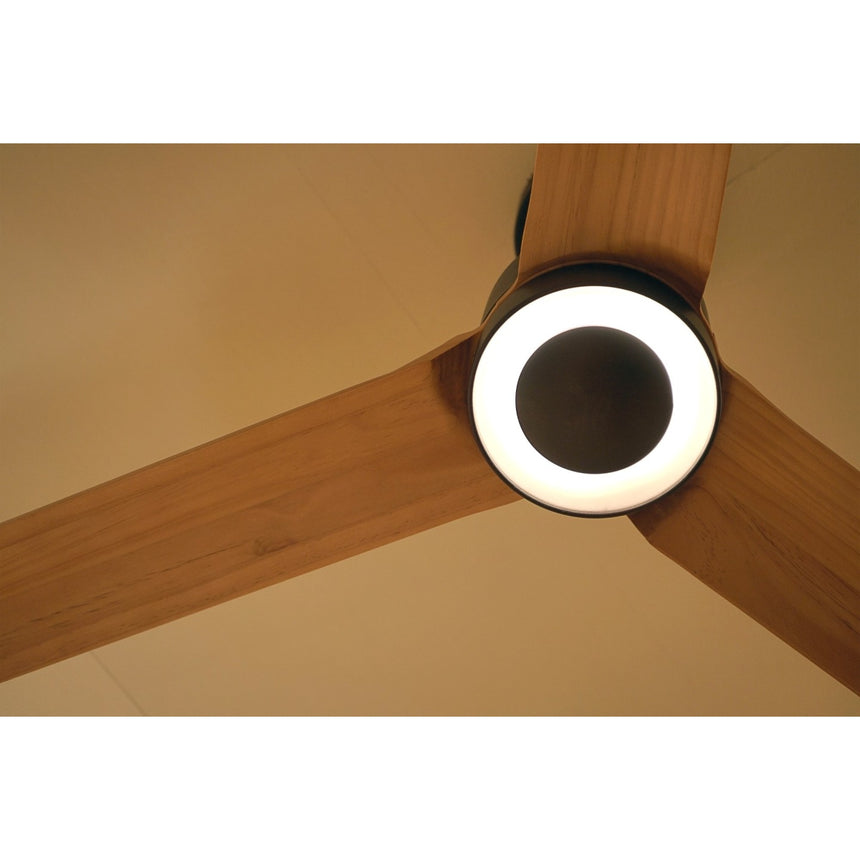 Ventilador de techo con luz Sulion Anne 127cm LED marrón óxido y madera media motor DC — vista 2