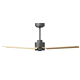 Ventilador de techo con luz Sulion Anne 127cm LED gris grafito y madera clara motor DC — vista 3