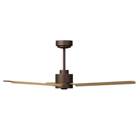 Ventilador de techo con luz Sulion Anne 127cm LED marrón óxido y madera clara motor DC — vista 4