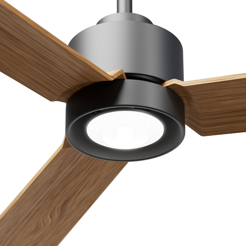 Ventilador de techo con luz Sulion Anne 127cm LED gris grafito y madera media motor DC — vista 4