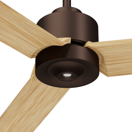 Ventilador de techo con luz Sulion Anne 160cm LED marrón óxido y madera clara motor DC — vista 4