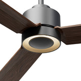 Ventilador de techo con luz Sulion Anne 127cm gris grafito y madera oscura motor DC — vista 4
