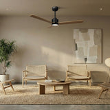 Ventilador de techo con luz Sulion Anne 127cm LED negro y madera media motor DC CCT — vista 2