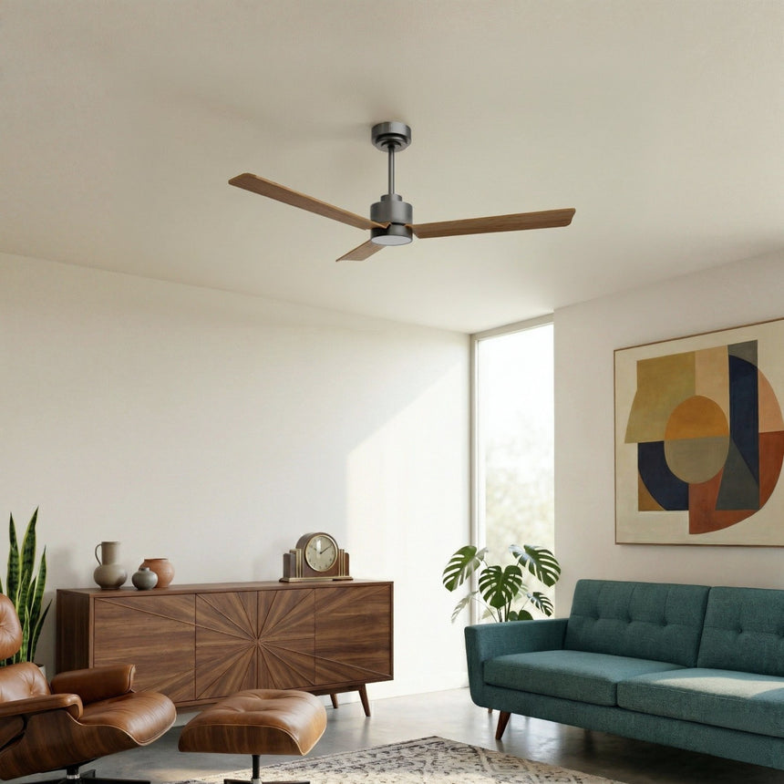 Ventilador de techo con luz Sulion Anne 127cm LED gris grafito y madera media motor DC — vista 2