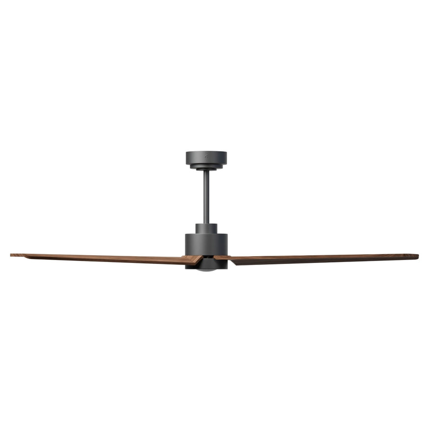Ventilador de techo con luz Sulion Anne 160cm gris grafito y madera oscura motor DC — vista 2