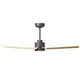 Ventilador de techo con luz Sulion Anne 127cm LED gris grafito y madera clara motor DC — vista 3