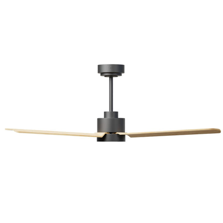 Ventilador de techo con luz Sulion Anne 127cm LED gris grafito y madera clara motor DC — vista 3