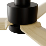 Ventilador de techo con luz Sulion Anne 127cm LED negro y madera clara motor DC CCT — vista 4
