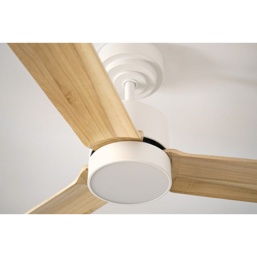 Ventilador de techo con luz Sulion Anne 127cm LED blanco y madera clara motor DC CCT — vista 5