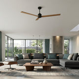 Ventilador de techo con luz Sulion Anne 160cm LED negro y madera media motor DC CCT — vista 2