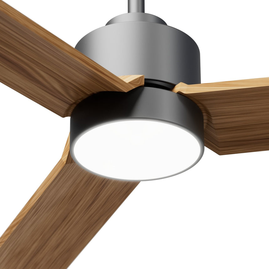Ventilador de techo con luz Sulion Anne 160cm LED gris grafito y madera media motor DC — vista 3