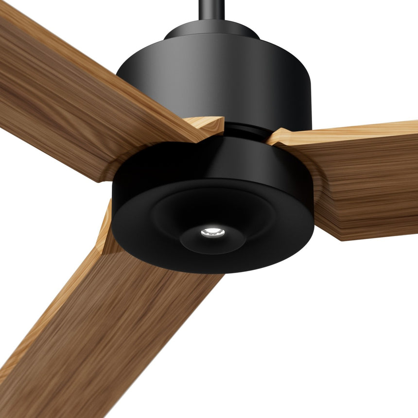 Ventilador de techo con luz Sulion Anne 160cm LED negro y madera media motor DC CCT — vista 4