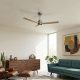 Ventilador de techo con luz Sulion Anne 127cm LED gris grafito y madera clara motor DC — vista 2