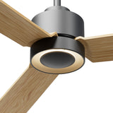 Ventilador de techo con luz Sulion Anne 127cm LED gris grafito y madera clara motor DC — vista 4