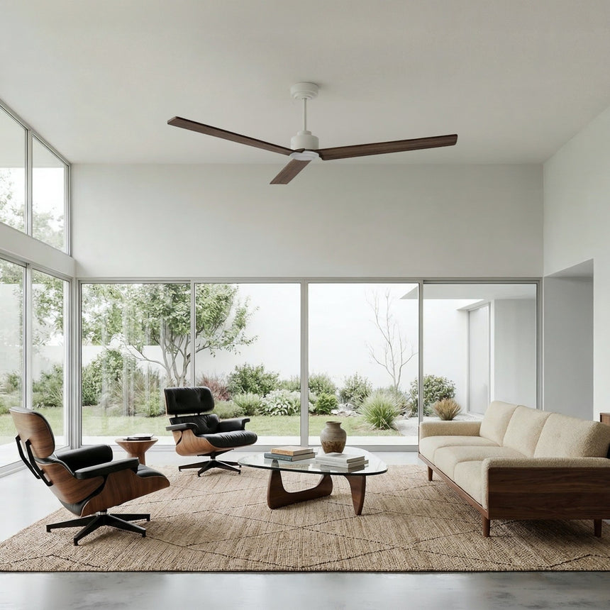 Ventilador de techo Sulion Anne 160cm blanco y madera oscura motor DC — vista 2