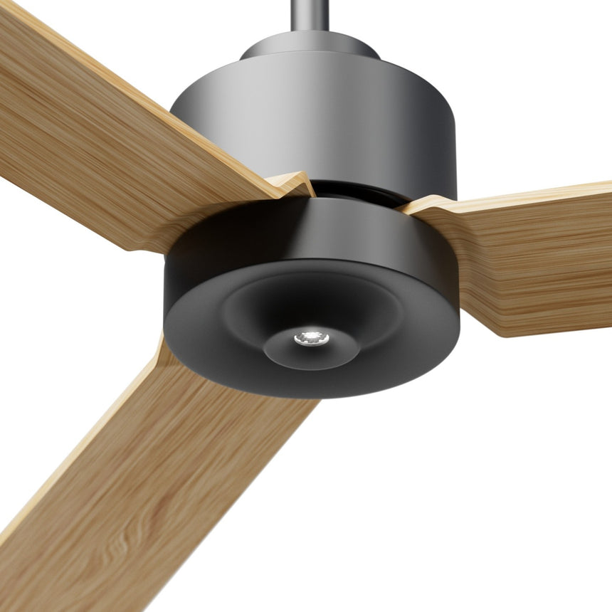 Ventilador de techo con luz Sulion Anne 127cm LED gris grafito y madera clara motor DC — vista 4