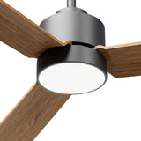 Ventilador de techo con luz Sulion Anne 127cm LED gris grafito y madera media motor DC — vista 4