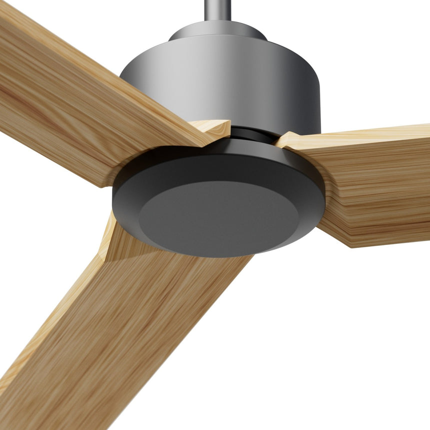 Ventilador de techo Sulion Anne 160cm gris grafito y madera clara motor DC — vista 3