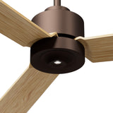 Ventilador de techo con luz Sulion Anne 127cm LED marrón óxido y madera clara motor DC — vista 3