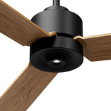 Ventilador de techo con luz Sulion Anne 127cm LED negro y madera media motor DC CCT — vista 3