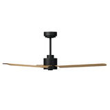 Ventilador de techo con luz Sulion Anne 127cm LED negro y madera clara motor DC CCT — vista 4