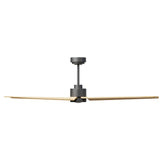 Ventilador de techo con luz Sulion Anne 160cm LED gris grafito y madera clara motor DC — vista 2