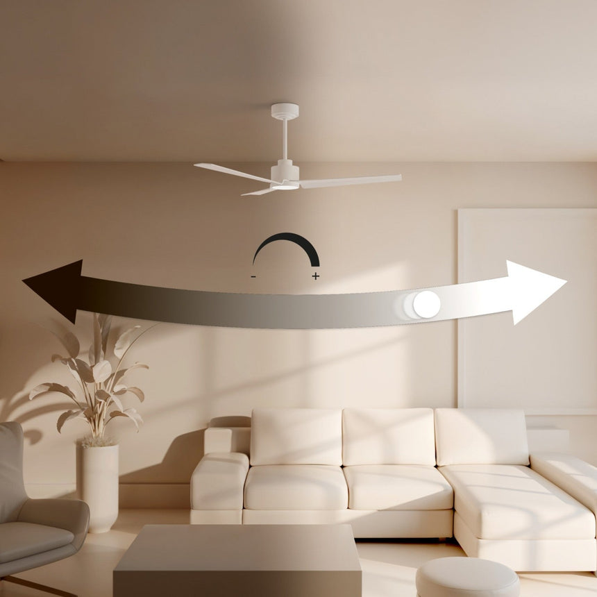 Ventilador de techo con luz Sulion Anne 127cm LED 500lm motor DC CCT blanco y madera media — ref. 2245331 (4)