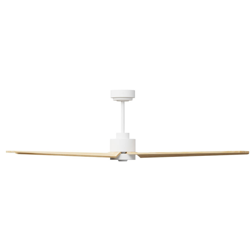 Ventilador de techo con luz Sulion Anne 160cm LED blanco y madera clara motor DC CCT — vista 3