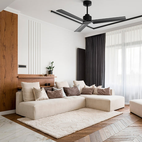 Ventilador de techo Sulion Anne 127cm negro motor DC con mando temporizador — vista 3