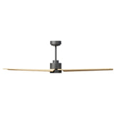 Ventilador de techo con luz Sulion Anne 160cm LED gris grafito y madera clara motor DC — vista 2