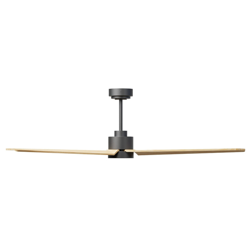 Ventilador de techo con luz Sulion Anne 160cm LED gris grafito y madera clara motor DC — vista 2