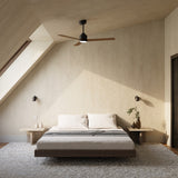 Ventilador de techo con luz Sulion Anne 127cm LED negro y madera oscura motor DC CCT — vista 3