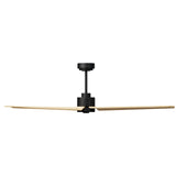 Ventilador de techo con luz Sulion Anne 160cm LED negro y madera clara motor DC CCT — vista 3