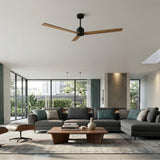 Ventilador de techo Sulion Anne negro, mate, palas madera media 2246000