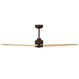 Ventilador de techo con luz Sulion Anne 160cm LED marrón óxido y madera clara motor DC — vista 3