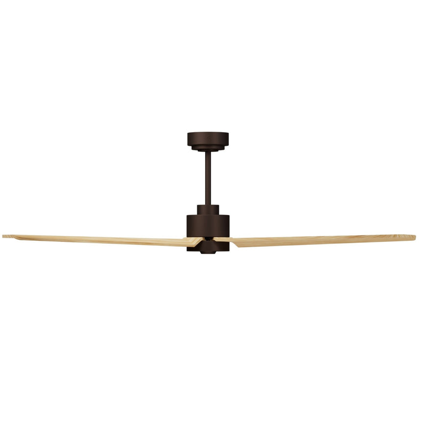 Ventilador de techo con luz Sulion Anne 160cm LED marrón óxido y madera clara motor DC — vista 3