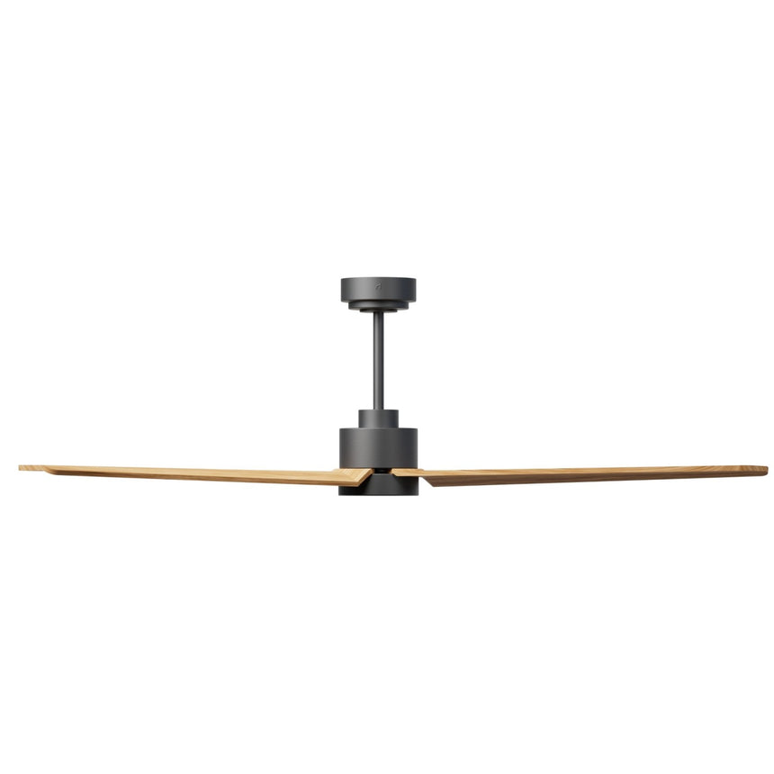 Ventilador de techo con luz Sulion Anne 160cm LED gris grafito y madera media motor DC — vista 2