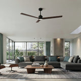 Ventilador de techo con luz Sulion Anne 160cm LED negro y madera oscura motor DC CCT — vista 2
