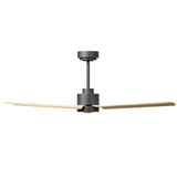 Ventilador de techo con luz Sulion Anne 127cm LED gris grafito y madera clara motor DC — vista 3
