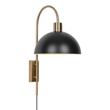 AJP Guillen wall light, black brass, 1xE14 AJP11135
