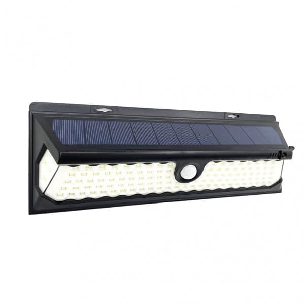 Fabrilamp Kira Aplique Solar  6500k Negro 1100 Lm Ip65 10,5x30x5cm Sensor Mov. y Crepusc.Reg.Intensidad 3 Posiciones 166662009