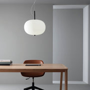 Lámpara de techo colgante bola LedsC4 Ilargi LED madera oscura 2700K regulable 00-6012-92-F9