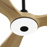Ventilador de techo con luz Sulion Balcony Neo 107cm LED negro y madera clara motor DC — vista 7
