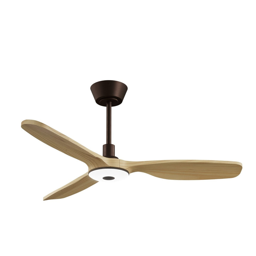 Ventilador de techo con luz Sulion Balcony Neo 107cm motor DC marrón y madera clara — ref. 2248967 (6)