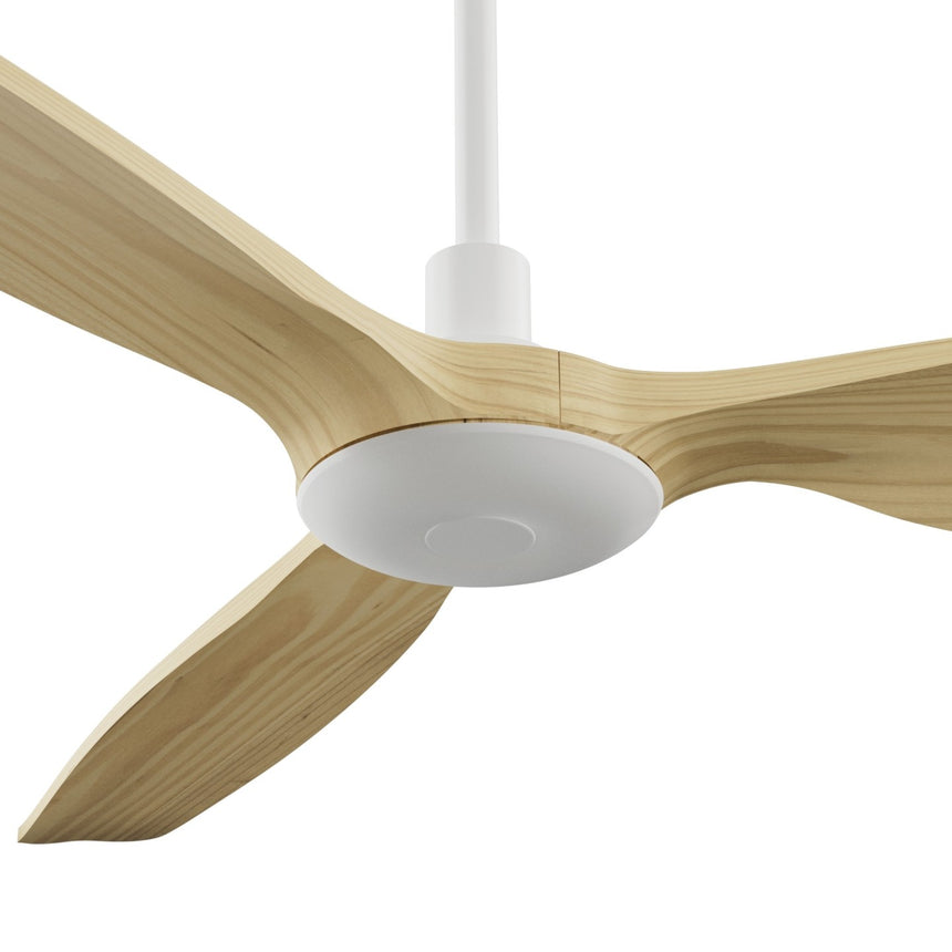 Ventilador de techo con luz Sulion Balcony Neo 142cm blanco y madera clara motor DC — vista 4