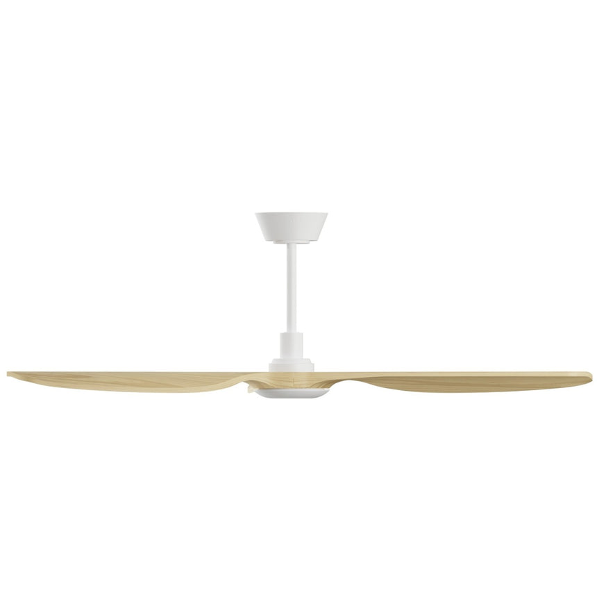 Ventilador de techo con luz Sulion Balcony Neo 142cm blanco y madera clara motor DC — vista 3