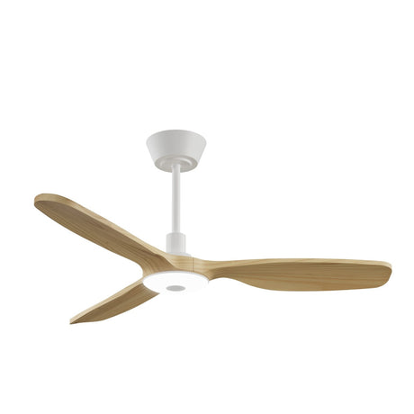 Ventilador de techo con luz Sulion Balcony Neo LED madera blanco apto exterior CCT IP44 Ø107cm 2309149